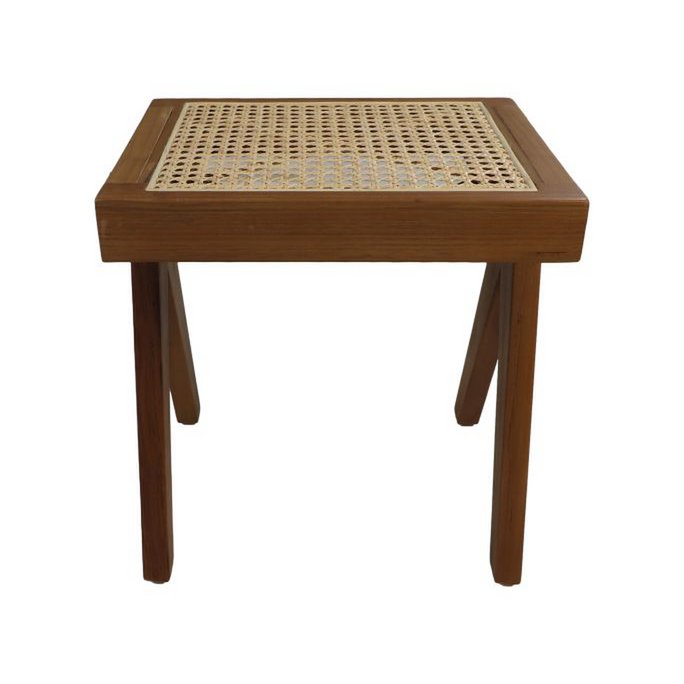 Decorative Stool  - 42x32x45 - Natural - Teak/rotan