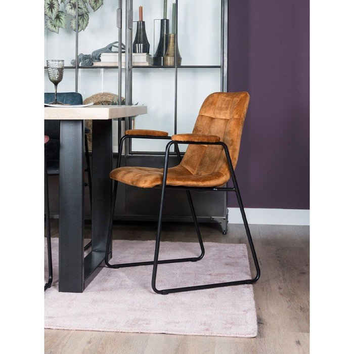 Home67 Eetkamerstoel Maxime Velvet Gold - ThatLyfeStyle