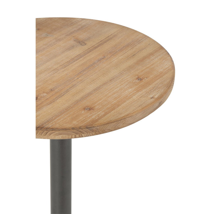 J-Line bijzettafel Bar Rond - metaal/hout - bruin - ThatLyfeStyle