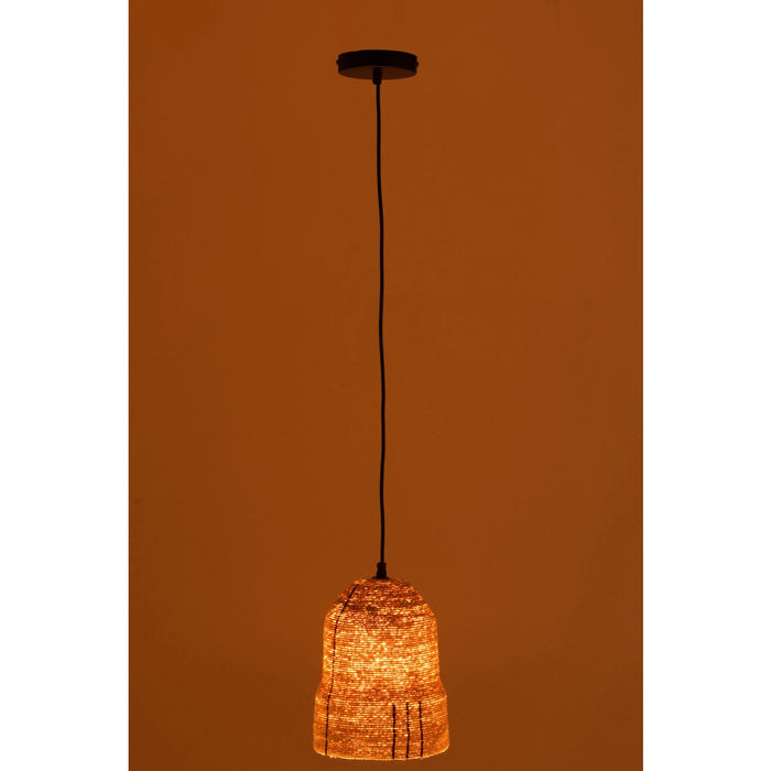 J-Line Hangende Lamp Lijnen Zeegras Naturel/Zwart