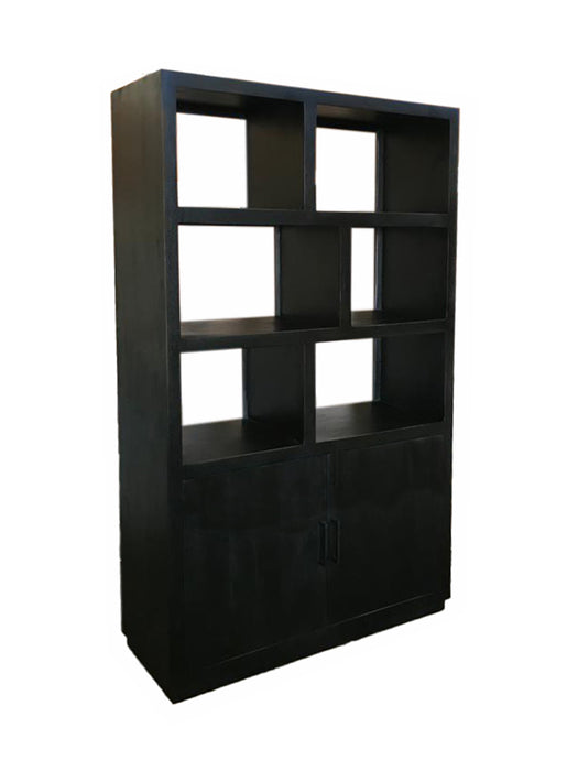 Livingfurn Jaxx Black Boekenkast Mangohout 120x200 cm