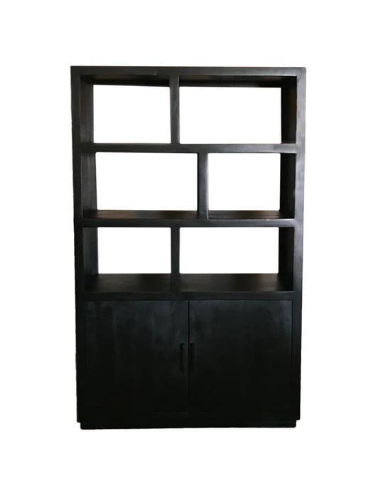 Livingfurn Jaxx Black Boekenkast Mangohout 120x200 cm