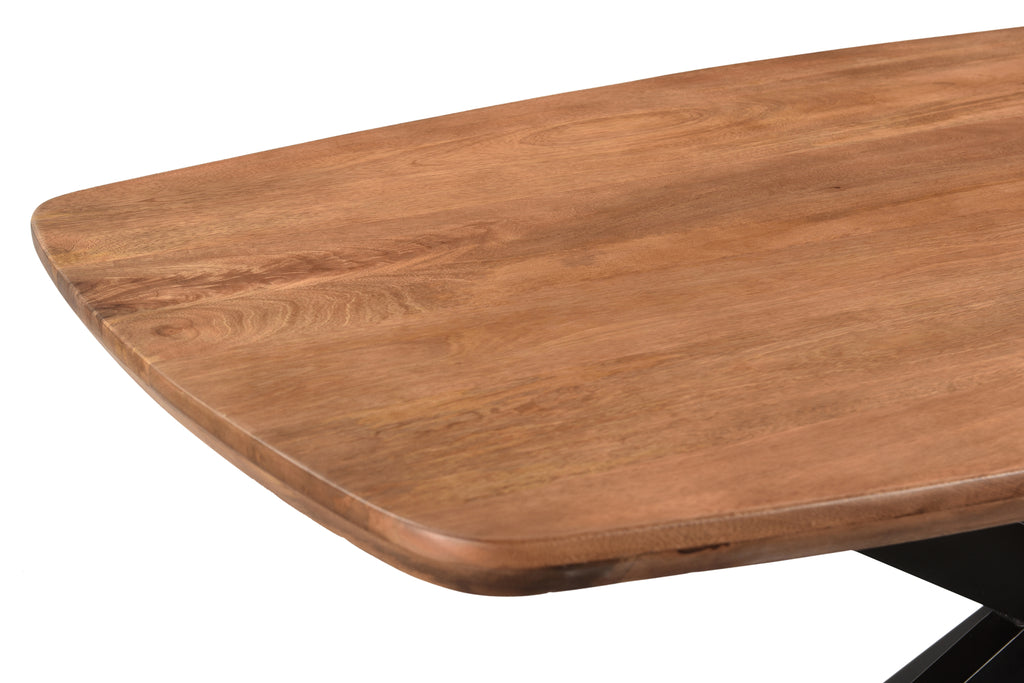 Livingfurn Jesper Danish Ovale Eettafel Mangohout Staal Naturel 180x90 cm