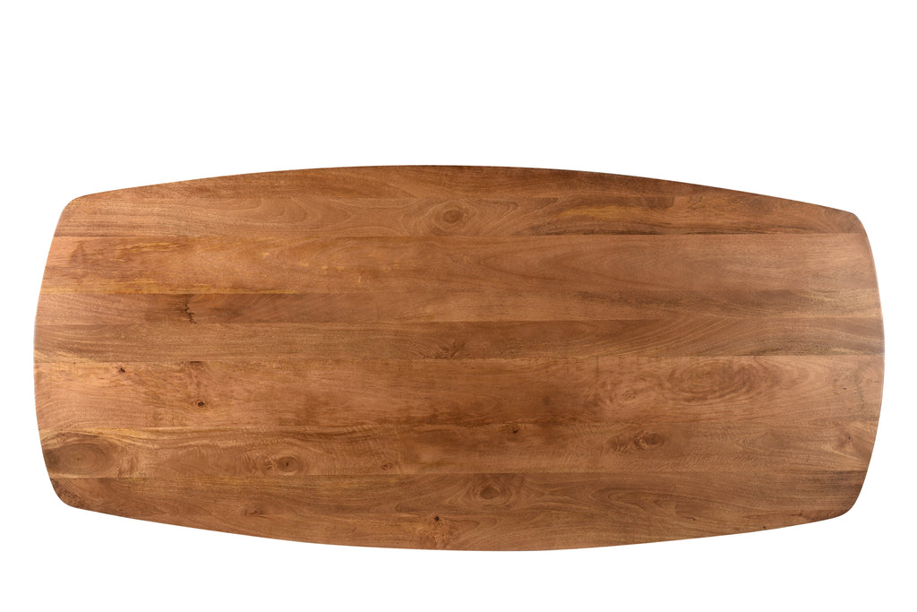 Livingfurn Jesper Danish Ovale Eettafel Mangohout Staal Naturel 180x90 cm