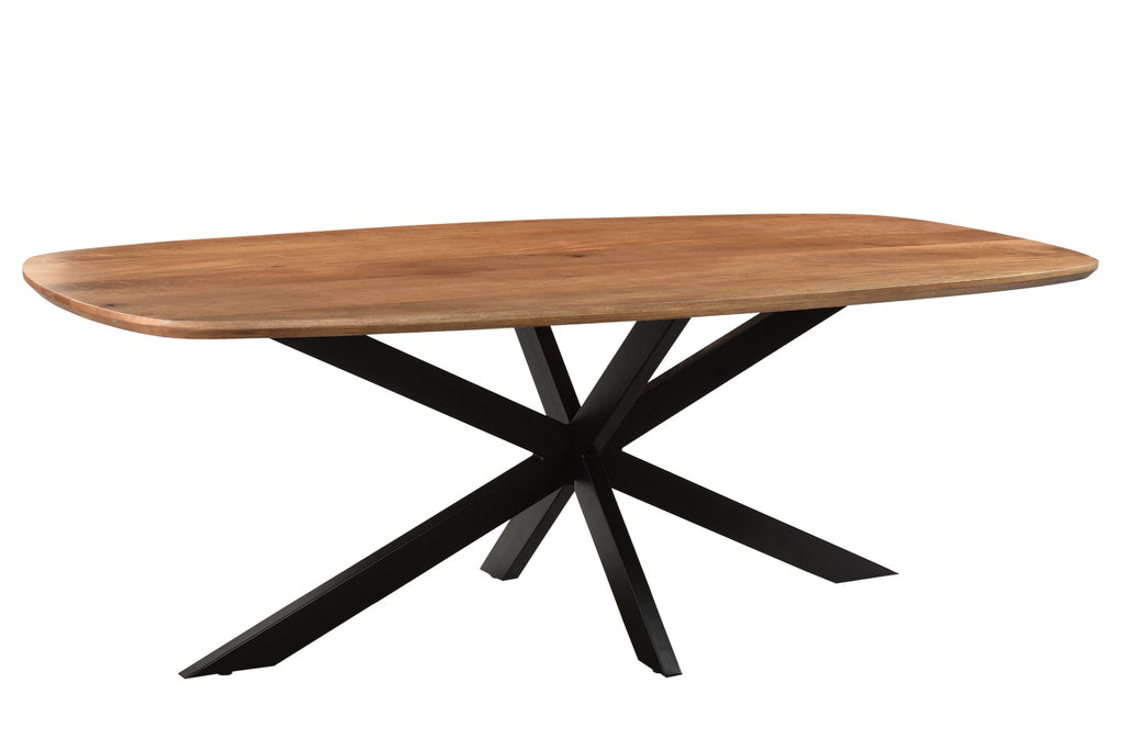 Livingfurn Jesper Danish Ovale Eettafel Mangohout Staal Naturel 230x105  cm