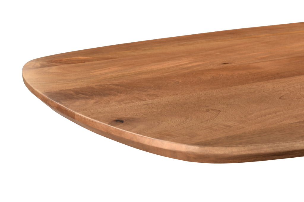 Livingfurn Jesper Danish Ovale Eettafel Mangohout Staal Naturel 230x105  cm