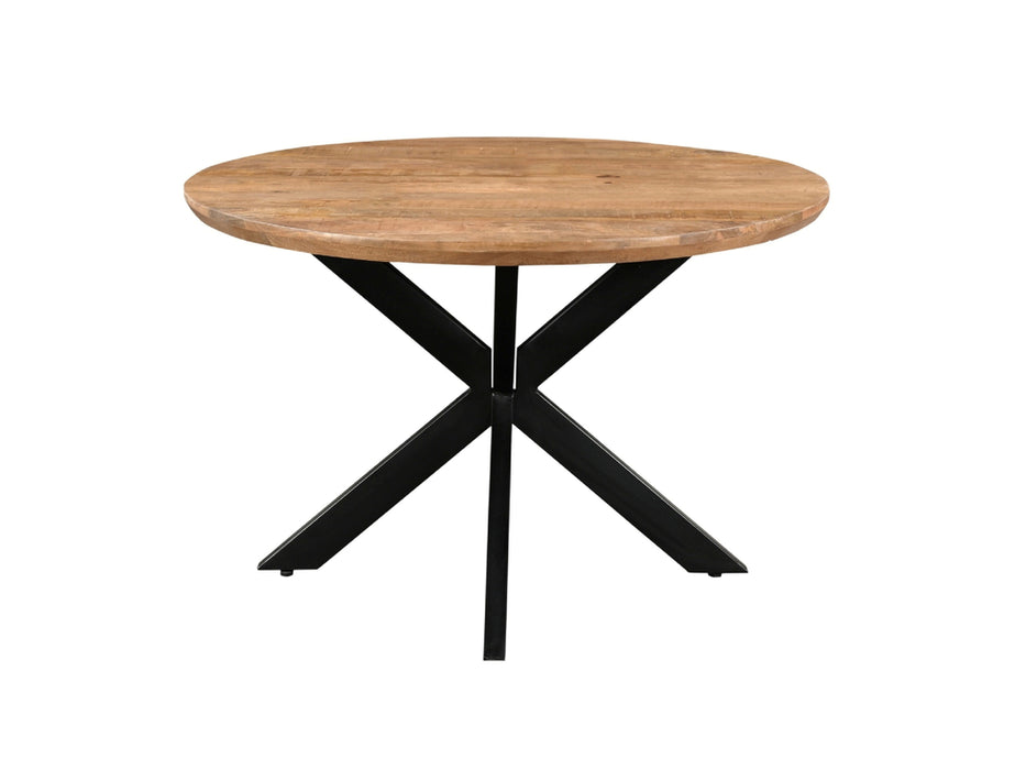 Eettafel Jesper Rond Mangohout Gecoat Staal Ø 120 cm