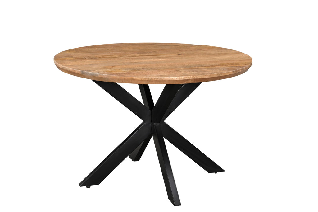 Eettafel Jesper Rond Mangohout Gecoat Staal Ø 120 cm