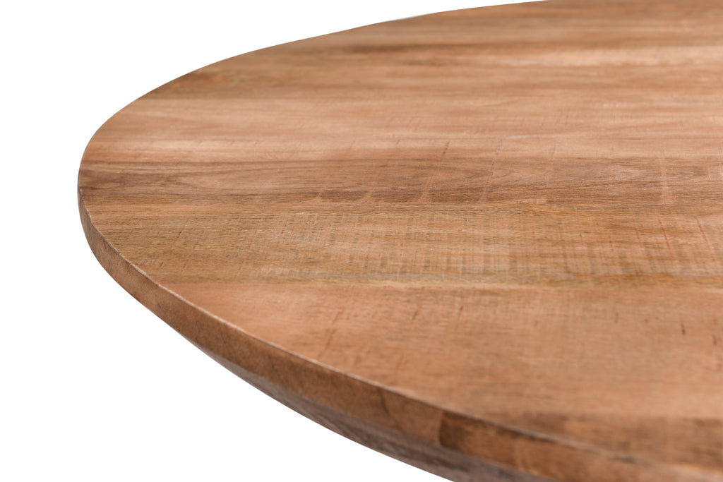 Eettafel Jesper Rond Mangohout Gecoat Staal Ø 120 cm