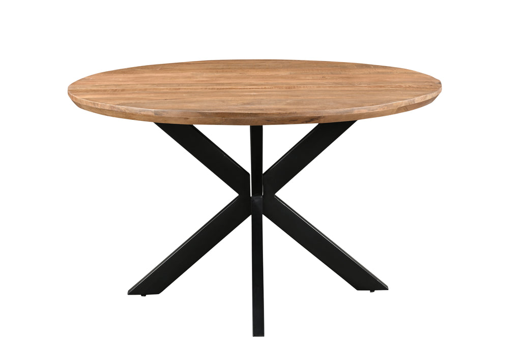 Jesper Ronde Eettafel Mangohout Staal 130 cm