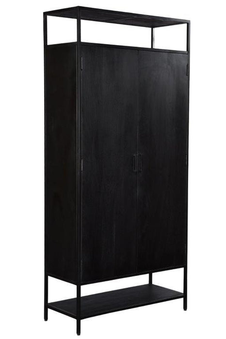 Livingfurn Kala 2 Deurs Kast Zwart Mangohout 100x210cm