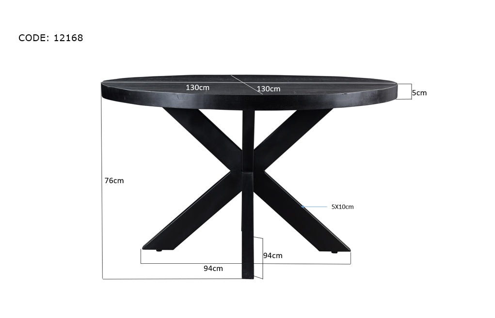 Livingfurn Kala Round Mangohout Eettafel 130cm