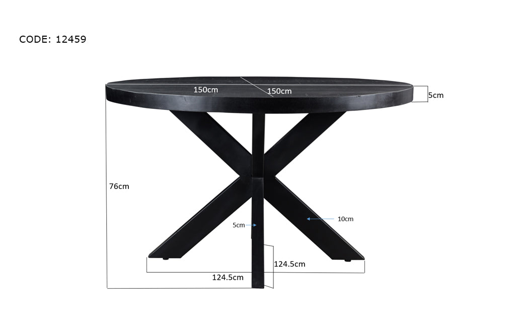 Livingfurn Kala Round Mangohout Eettafel 150cm