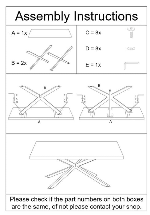 Livingfurn Kala Spider Eettafel Zwart Mangohout Staal 240x100 cm