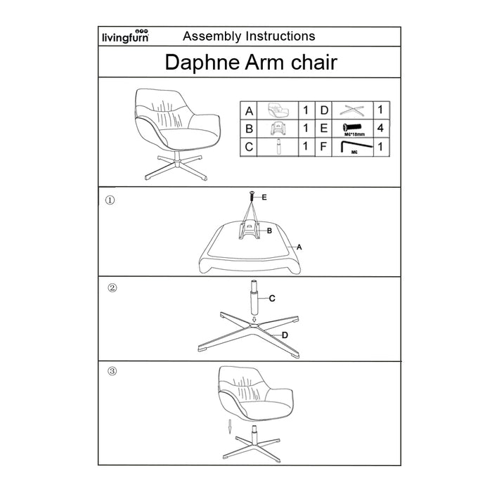 Draaifauteuil Daphne Sand Beige Stof 77 cm Hoog