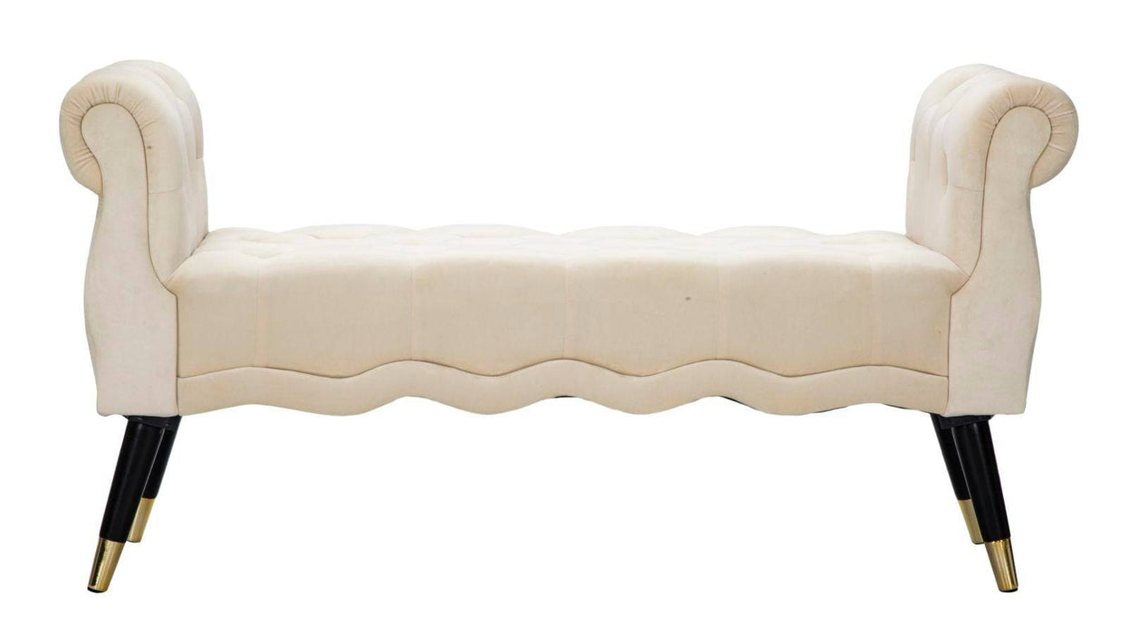 Bank Paris Beige Goud Fluweel 120x40x60 cm