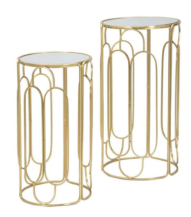 Chic Duo Set Bijzettafels Goud Spiegelglas