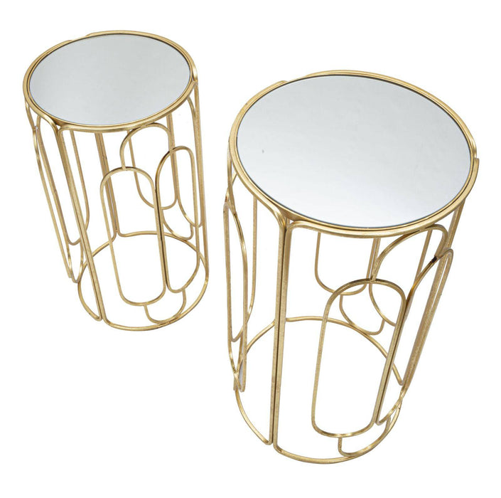 Chic Duo Set Bijzettafels Goud Spiegelglas