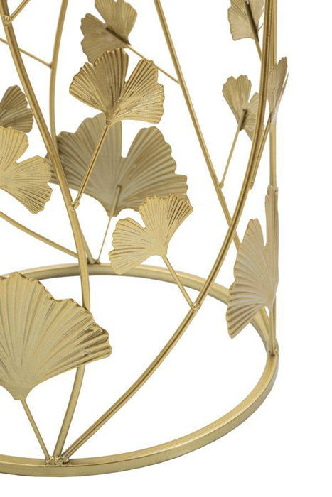 Elegance Leaf Bijzettafel Set Goud Spiegelglas