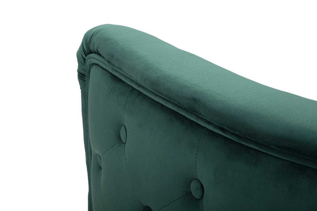 Fauteuil Bucarest groen velvet gouden poten