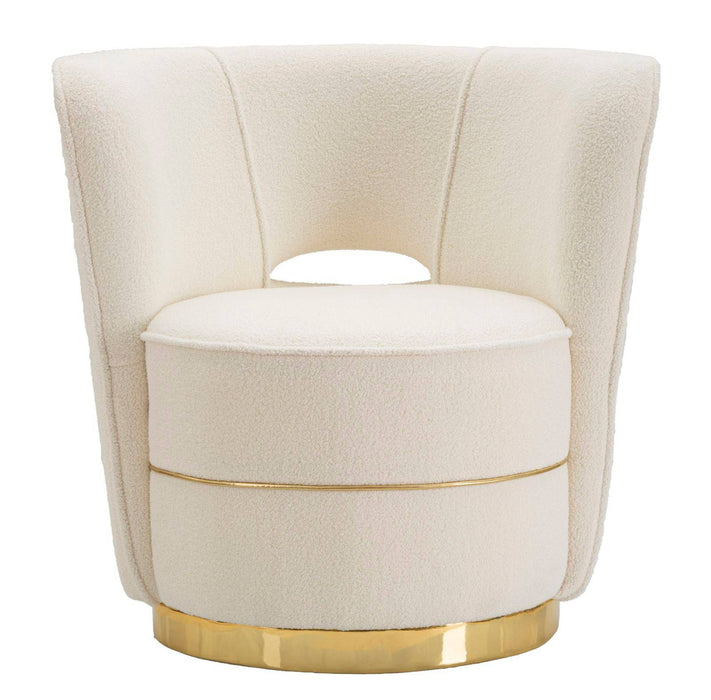 Fauteuil "Nordic Luxe" Crème Bouclé Goud