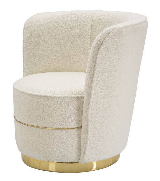 Fauteuil "Nordic Luxe" Crème Bouclé Goud