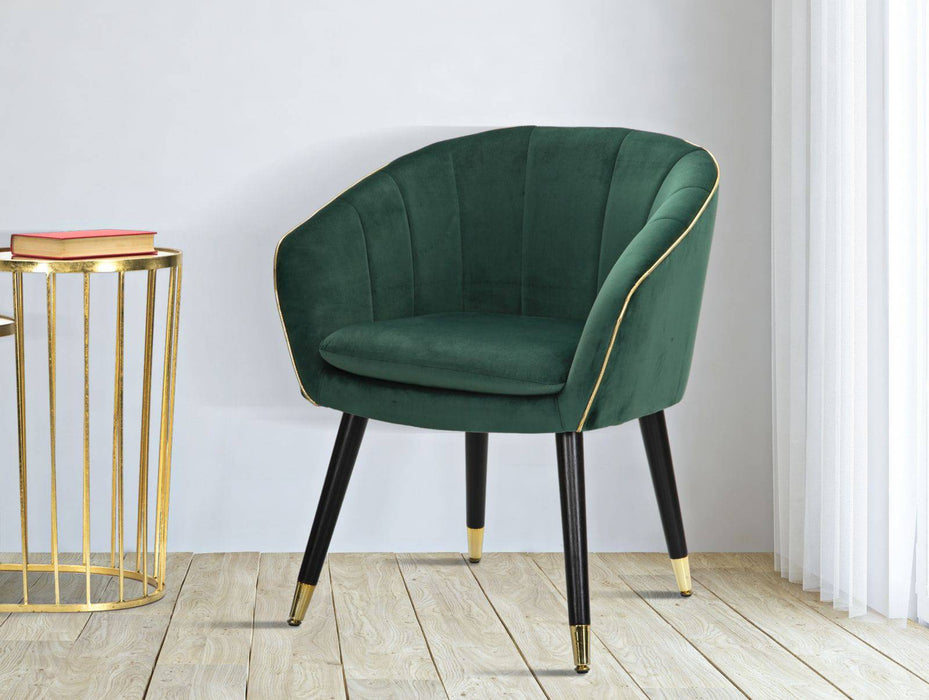 Fauteuil Paris Stof Groen Gouden afwerking