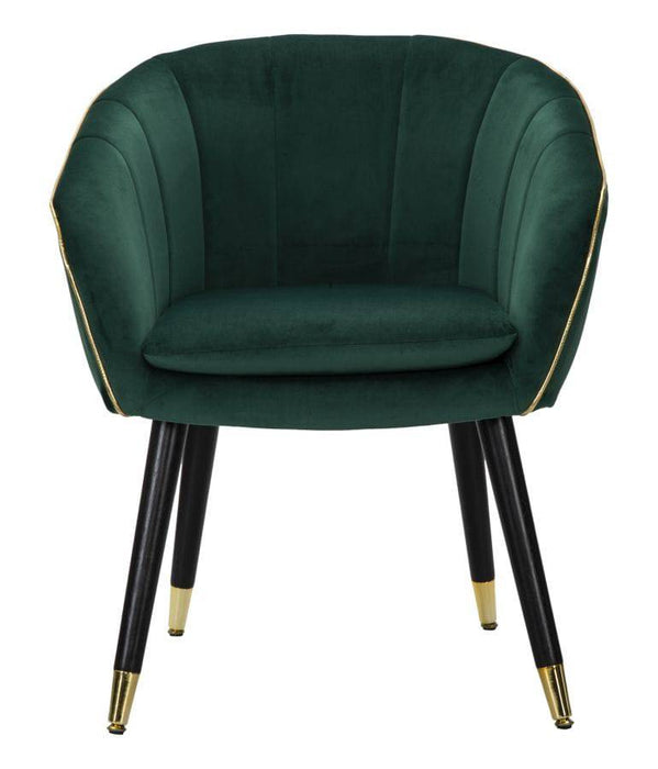 Fauteuil Paris Stof Groen Gouden afwerking