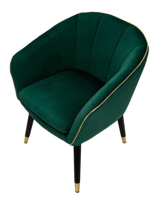 Fauteuil Paris Stof Groen Gouden afwerking