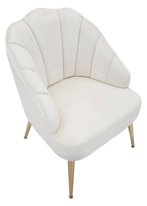 Fauteuil Shell Crème Fluweel Goud 65x69x84 cm