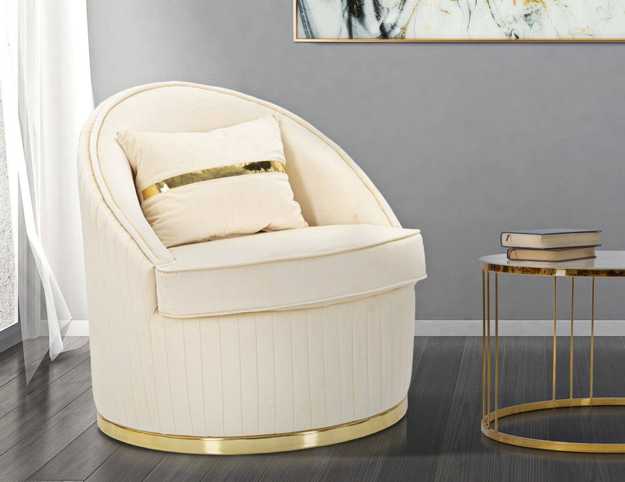 Fauteuil Space Plus Crème Gewatteerde stof Goud