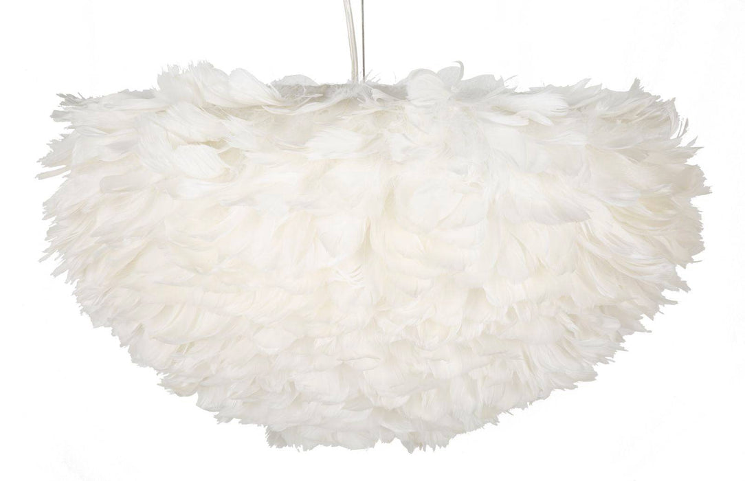 Plafondlamp Feather Witte veren Ø 60x30 cm met kabel 110 cm