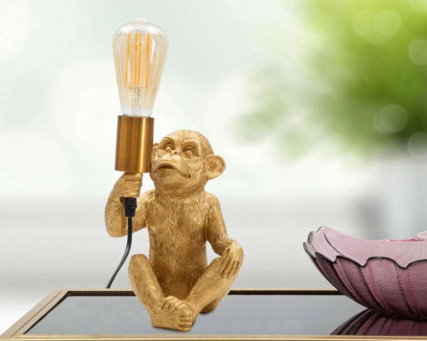 JoyfulMonkey Tafellamp Goud Resin Aap