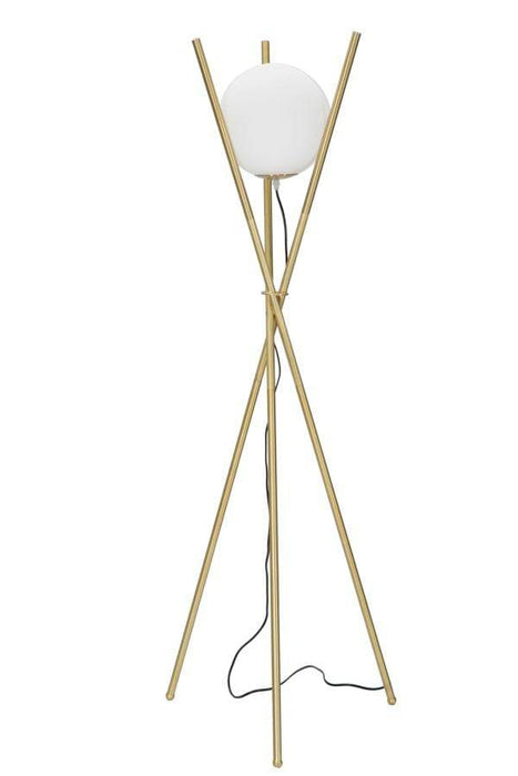 Glamy Vloerlamp Goud Witte Glasbol 55x155 cm