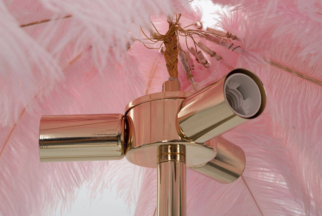 Vloerlamp Palm Pink Goud Roze Veren Ø 55x160 cm