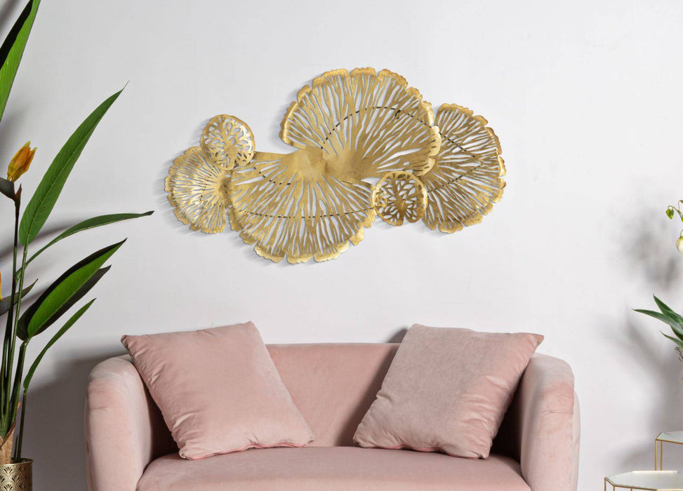 Gold Leaf Wanddecoratie Metaal 115x64 cm