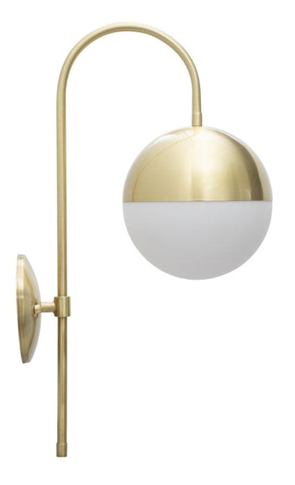 Glamour Street Wandlamp Goud Wit Glazen Bol