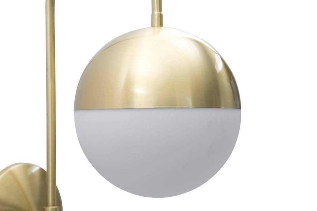 Glamour Street Wandlamp Goud Wit Glazen Bol