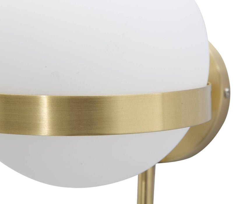 Wandlamp Glamy Circle Goud Metaal Witte Glazen Bol Ø 15x20x40 cm