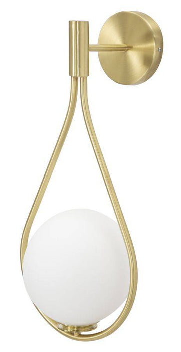 Wandlamp Glamy Drop Goud Metaal Wit Glas bol 24x20x52 cm