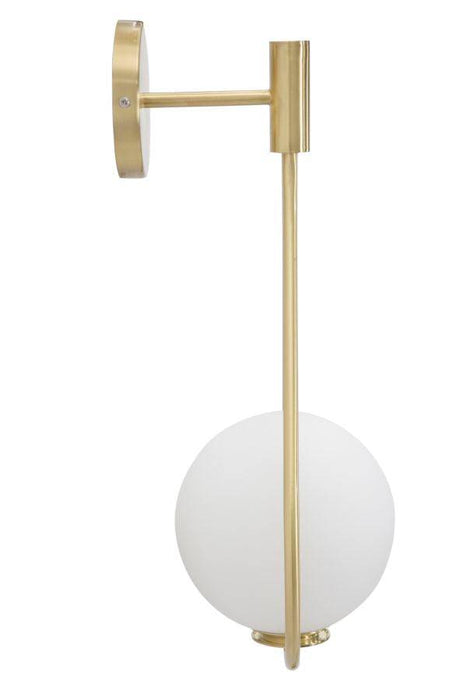 Wandlamp Glamy Drop Goud Metaal Wit Glas bol 24x20x52 cm