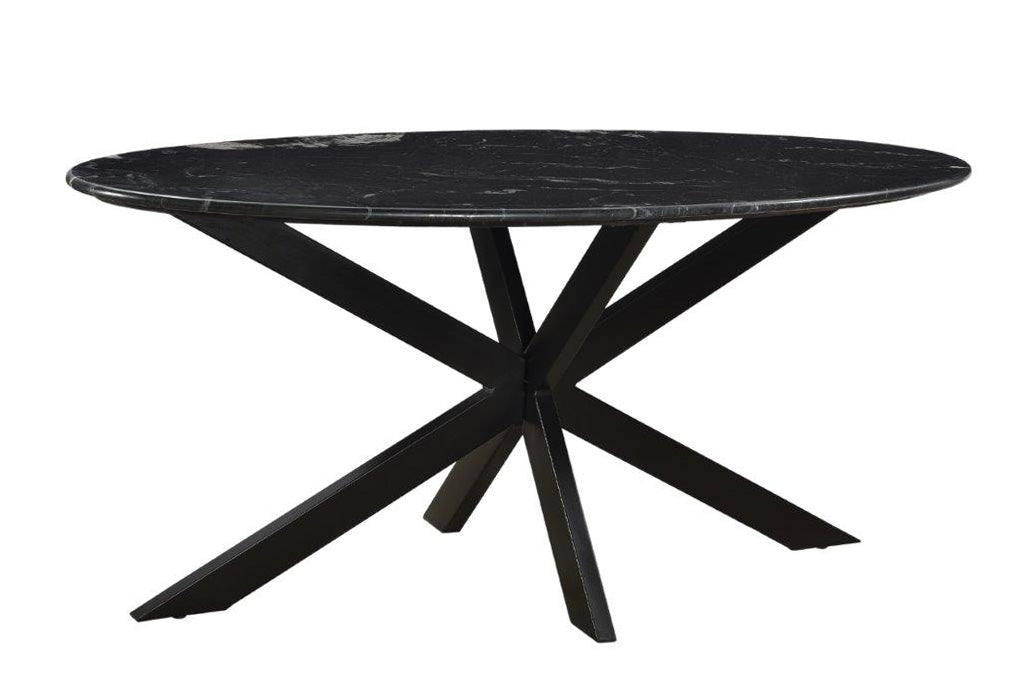 Livingfurn Marble Oval Spider Black Eettafel 180 cm