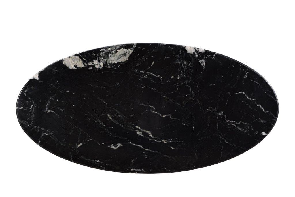 Livingfurn Marble Oval Spider Black Eettafel 180 cm