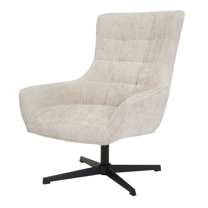 Livingfurn Draaifauteuil Naomi Beige Stof