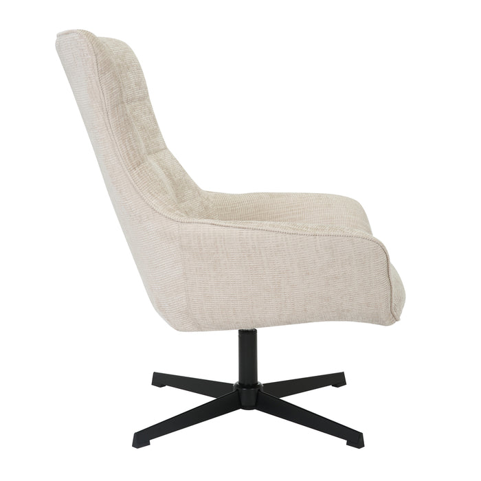 Livingfurn Draaifauteuil Naomi Beige Stof