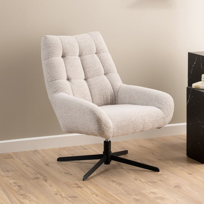 Sohome Draaifauteuil 'Nela' Bouclé, Beige