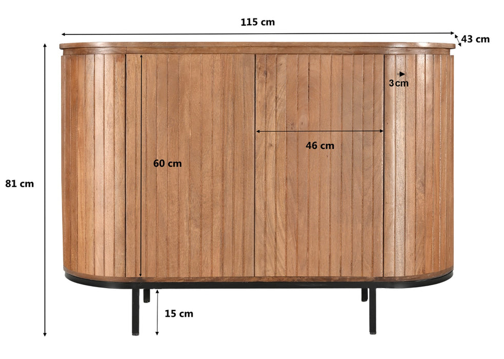 Livingfurn Noor Dressoir Naturel Mangohout 115x81 cm