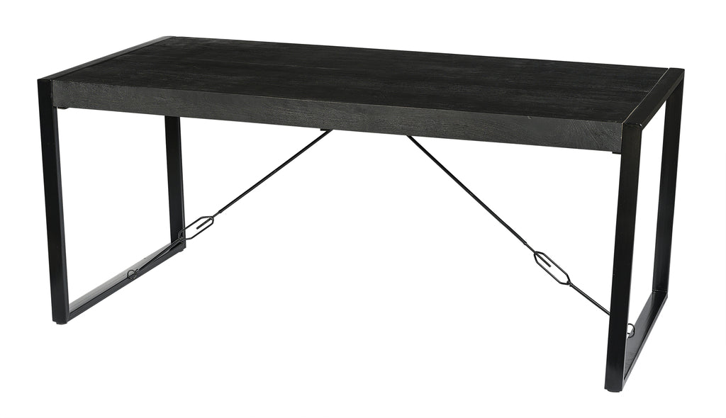 Livingfurn Norris Eetkamertafel Zwart Mangohout 160x90 cm