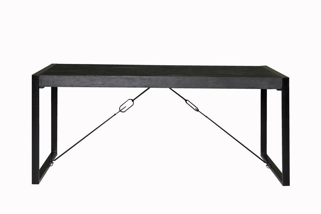 Livingfurn Norris Eetkamertafel Zwart Mangohout 160x90 cm