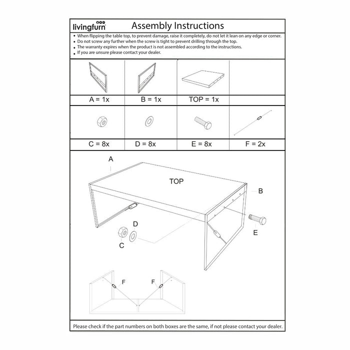 Livingfurn Norris Eetkamertafel Zwart Mangohout 160x90 cm